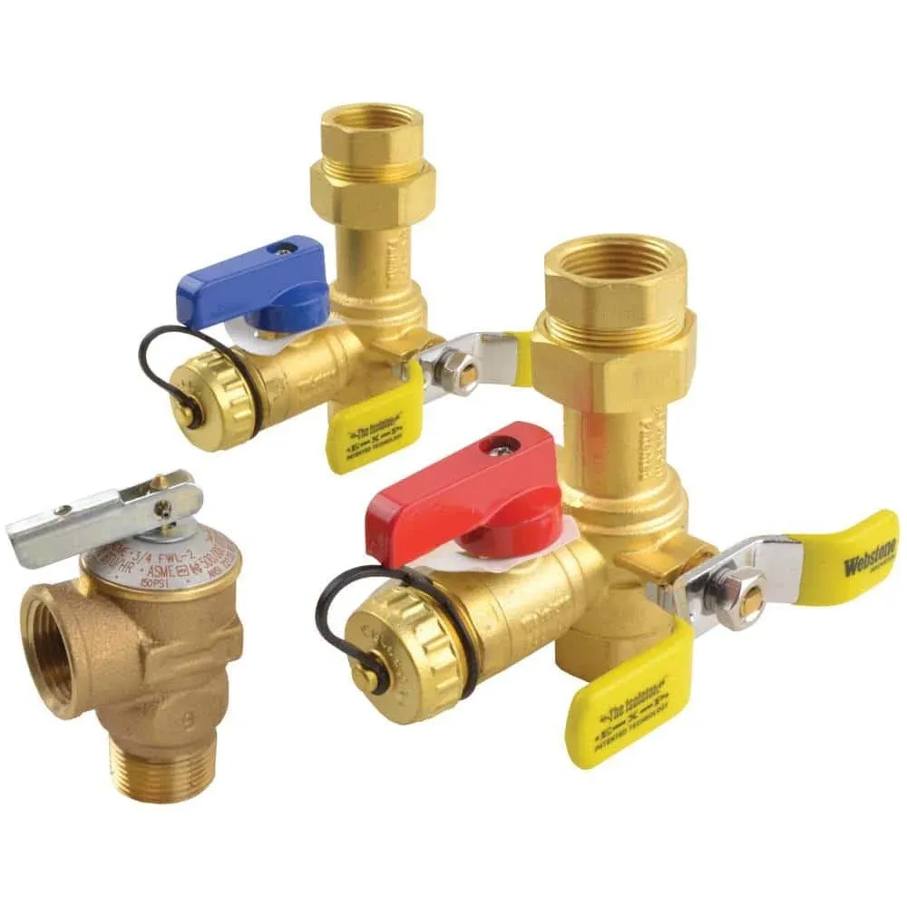 Rheem Rtg20220ab Tankless Water Heater Brass Webstone Service Valve Kit