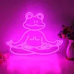 Neon Sign Meditating Frog