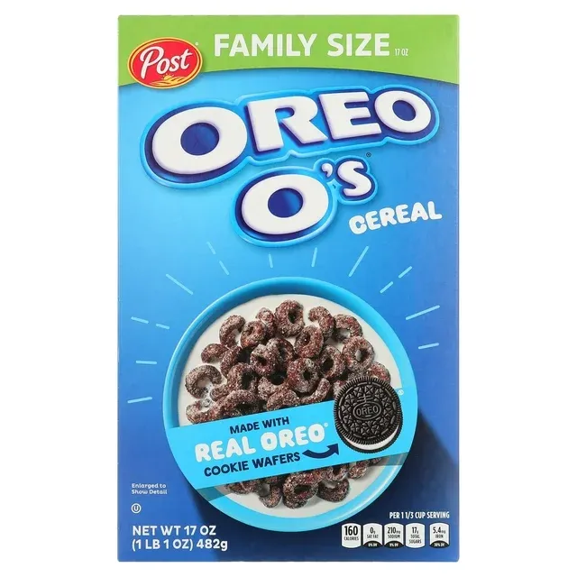 Post OREO Os Breakfast Cereal, 17 OZ Box (Pack of 2)