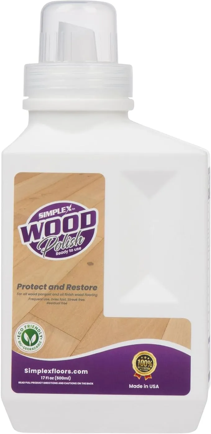 Floor Polish & Protection Solution | Restore Hardwood floors, Wood Parquets & Oil Finish Wood Flooring | Residue & Fragrance Free & Made in the USA | 17 fl.oz