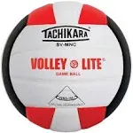 Tachikara Volley-Lite Indoor Volleyball, Scarlet/White/Black