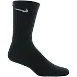 Nike Everyday Cushioned Training Crew Socks, Large, Black/White (6 ct)