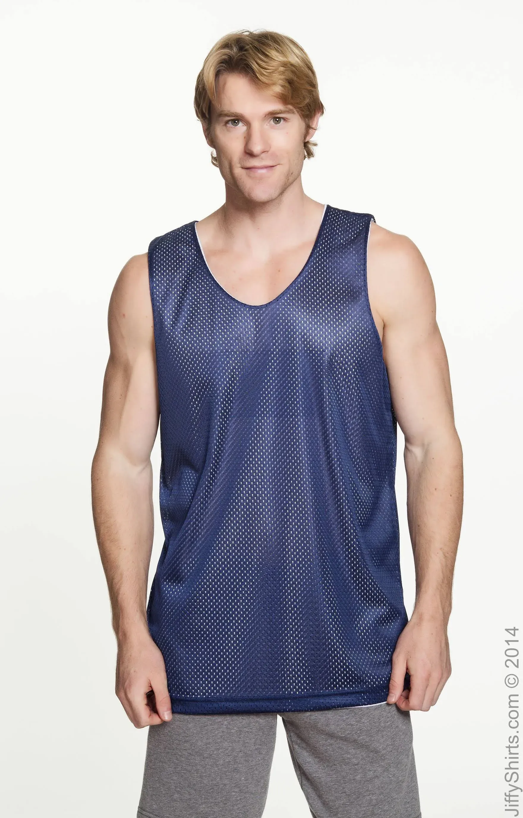 A4 NF1270 Men's Reversible Mesh Tank - Navy/ White - 2XL