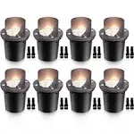 SUNVIE 12W Low Voltage Landscape Lights Waterproof Outdoor In-Ground Lights Shielded LED Well Lights 12V-24V Warm White Landscape Lighting for