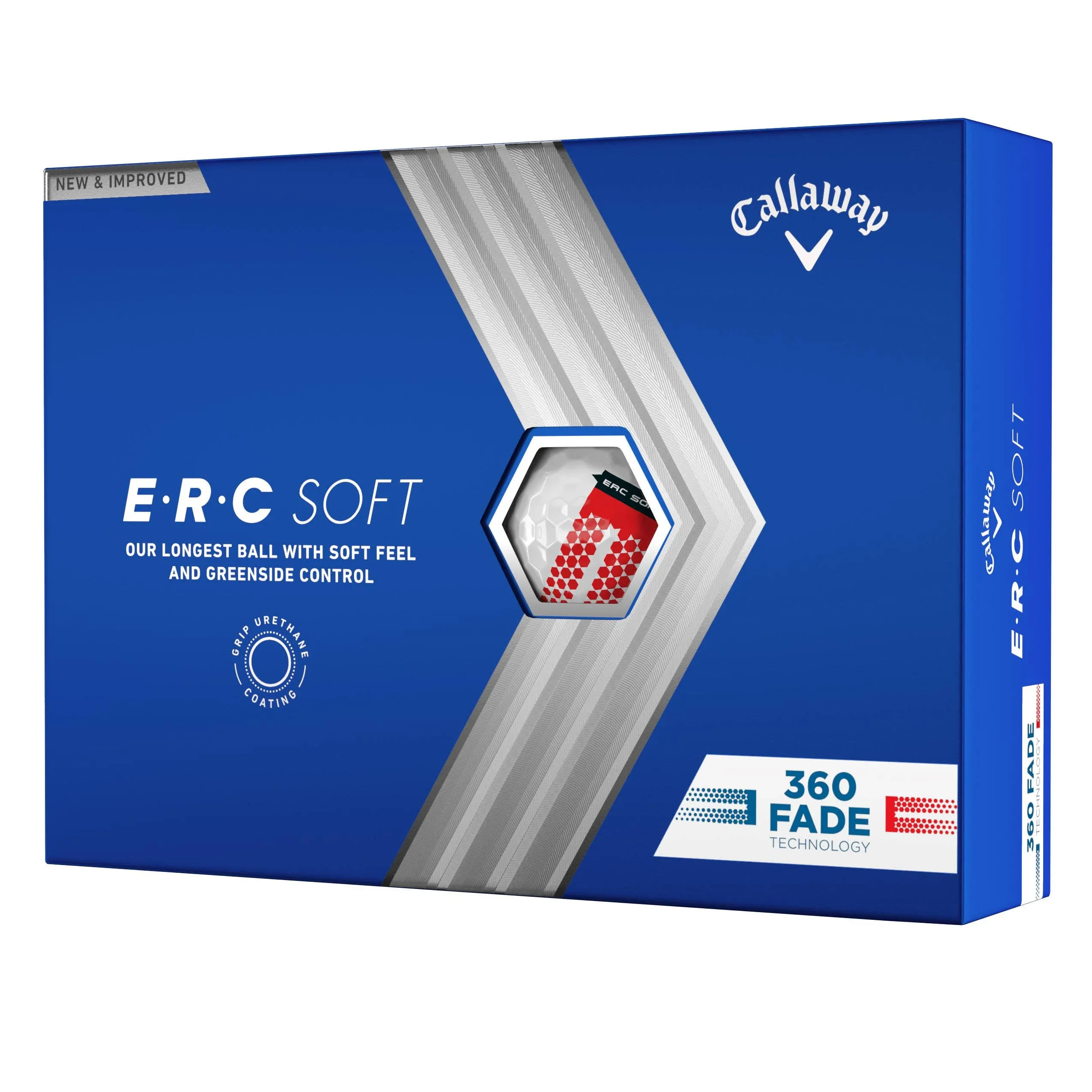 Callaway ERC Soft 360 Fade Golf Balls (White, 12pk) 1dz 2023 Triple Track NEW