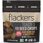 Flackers Toasted Seed Crisps, Black Sesame Seed and Black Pepper, 4.5 Ounces