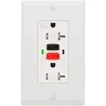 GFCI Outlet 20 Amp, UL Listed, Self-Test GFI Receptacles, TamperResistant, Weather Resistant, LED Indicator, with Decor Wall Plates and Screws, Indoor or Outdoor Use (Red/Black)