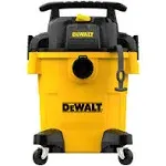 DEWALT Shop Vacuum 6 Gallon 4HP Poly Wet Dry Vacuum Ultimate Cleaning Solution for Construction Workshop Environments for Jobsite Garage Home W/Inflation Ket, Yellow, DXV06PL