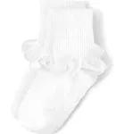 Girls Ruffle Turn Cuff Socks - Special Occasions - Soft white