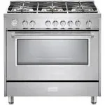 Verona Stainless Steel 36" Designer Gas Range