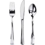 Prestee 600 Plastic Silverware Set, Clear Plastic Cutlery Set, Disposable Set -200 Clear Plastic Forks, 200 Plastic Spoons, 200 Plastic Knives - Heavy