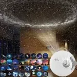 Yiliaw 13 in 1 Galaxy Projector, HD Star Projector Galaxy Light with Solar System Moon for Bedroom, 360° Rotating Nebula Projector for Kids Adults, Realistic Starry Sky Night Light for Room Decor