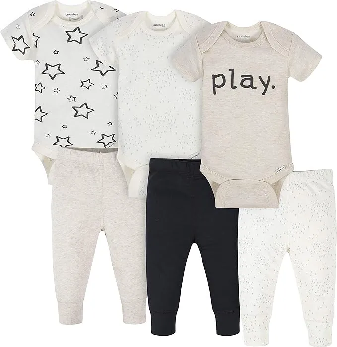 Onesies Brand Baby Neutral Bodysuits & Pants Set - Play - 0-3 Months - 6-Piece