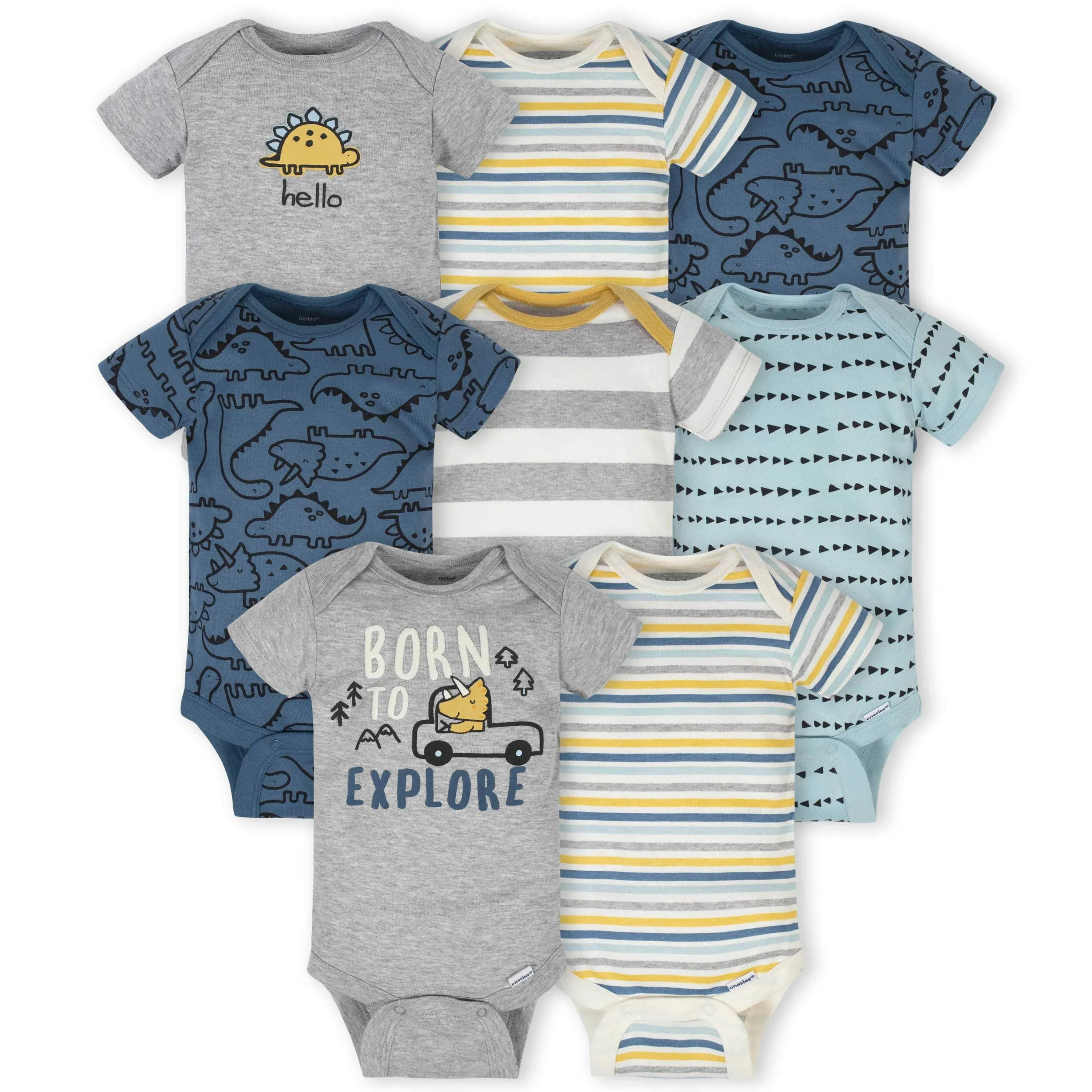 Gerber Baby Boys' Short Onesies Bodysuits