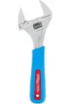 Channellock 10WCB 10-inch CODE BLUE WideAzz Adjustable Wrench | 2-inch Wide Mouth Jaw Capacity | Precise Jaw Design Grips in Tight Spaces | Measurement Scales for Easy Sizing Diameters