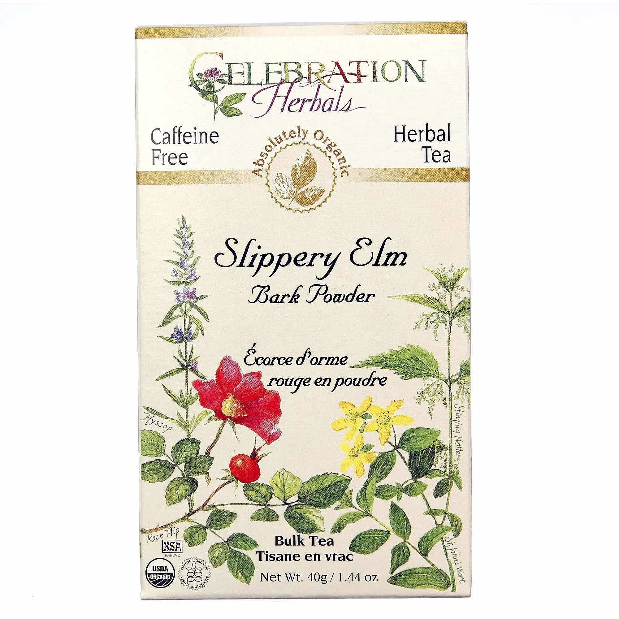 Celebration Herbals, Organic Slippery Elm Bark Powder Tea, 40 grams