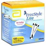 Freestyle Lite Blood Glucose Test Strips/50 Ct-Damaged but Sealed Box-Ships Free