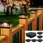 Solar Post Cap Lights,15 Lumem Brightness,2 Modes Warm White/Bright White Outdoor Fence Post Cap Light for Deck, Patio Garden Decor High Brightness SMD LED Lighting Fits for 4x4 5x5 Wooden Posts