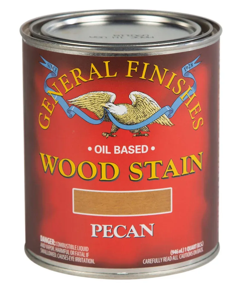 General Finishes Oil Based Penetrating Wood Stain, 1/2 Pint, Pecan