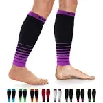 Women's Calf Sleeves (20-30mmHg) - NEWZILL I-Black Purple / XXL