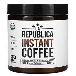 La Republica, Instant Coffee, Organic Arabica & Robusto Blend