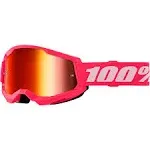 100% Goggle Strata 2 Junior Pink/Mirror Red Lens