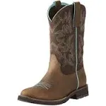 Women's Ariat Delilah Round Toe Western Boots 9 Distressed Brown