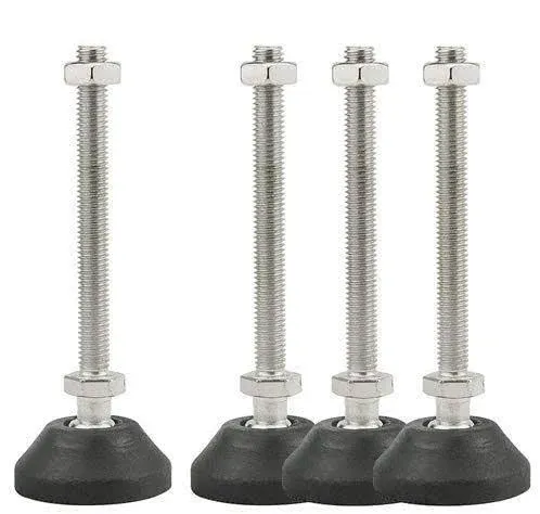 4PCS M8×1.25 Furniture Levelers Screw on Table Legs 4&#034; Furniture Leveling Fee...