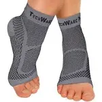 Techware Pro Ankle Brace Compression Sleeve - Relieves Achilles Tendonitis, Joint Pain. Plantar Fasciitis Sock with Foot Arch Support Reduces