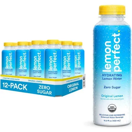 Lemon Perfect Hydrating Lemon Water, Original Lemon - 15.2 fl oz