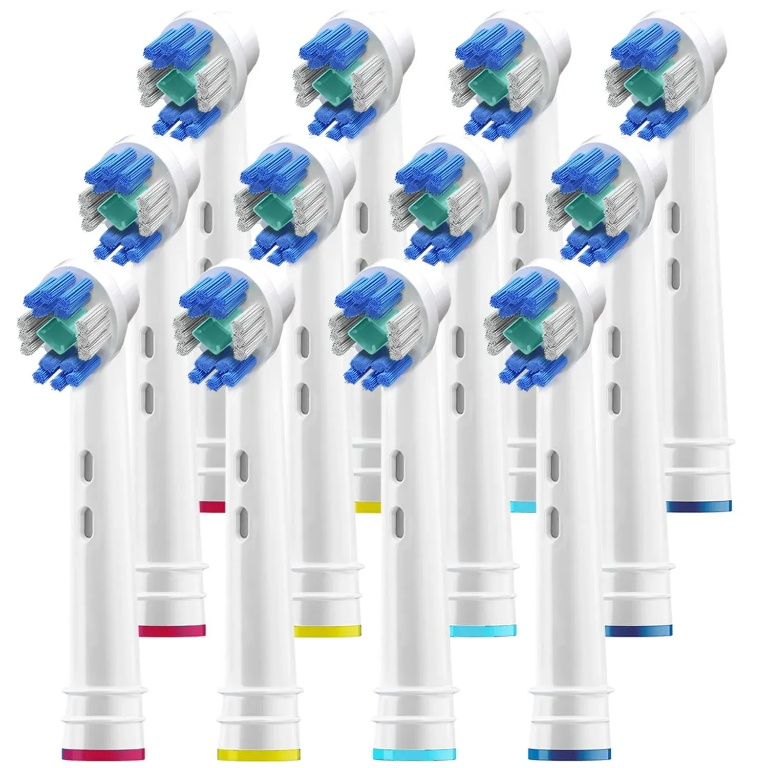 Professional White Replacement Brush Heads w/ 3D Whitening, Compatible with Oralb Braun Electric Toothbrush- 12 Pro Style- Fits The Oral-B Kids Care 1000 Etc.