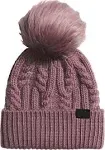 The North Face | Women&#039;s Oh Mega Cable Knit Pom Pom Beanie - Fawn Grey | Realry