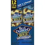 Blue Diamond Bold Almonds, Salt & Vinegar - 12 pack, 1.5 oz tubes