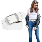 SUOSDEY Fashion Womens Leather Belt, Soft Leather Waist Belt with Pin Buckle for Jeans Pants,width 1.3"