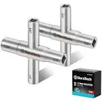 (2-Pk) Duratech 4-Way Sillcock Key Set Chrome Steel 1/4&#034;, 9/32&#034;, 5/16&#034;, 11/32&#034;