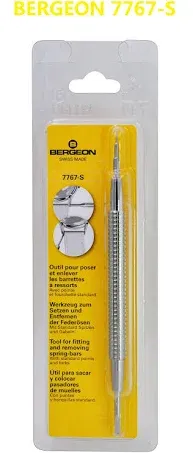 Bergeon 7767-S Watch Spring Bar Tool - Long Stainless Steel Handle with Replaceable Screw in Fine Strong Tool End