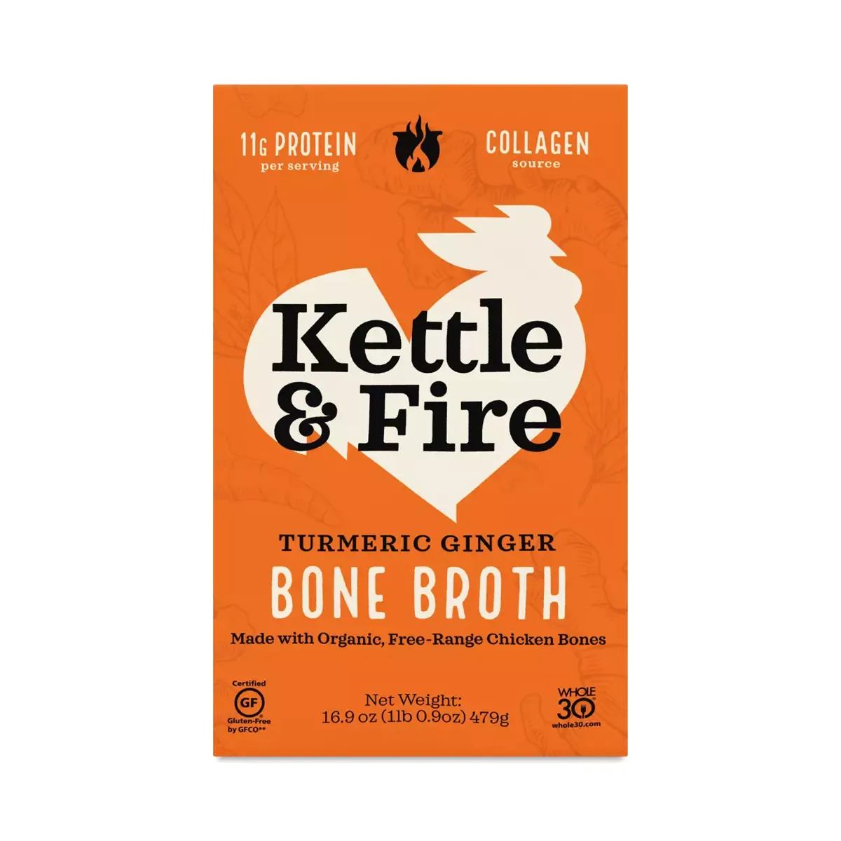 Kettle & Fire Bone Broth Turmeric Ginger - 16.9 oz