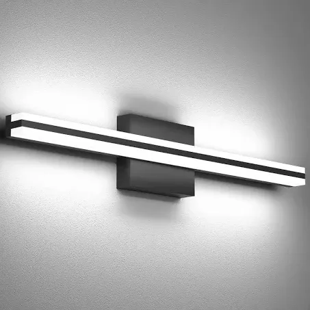 SOLFART Dimmable Vanity Lights for Bathroom Bathroom Light Fixtures Over Mirror Modern Matt Black Led Lights