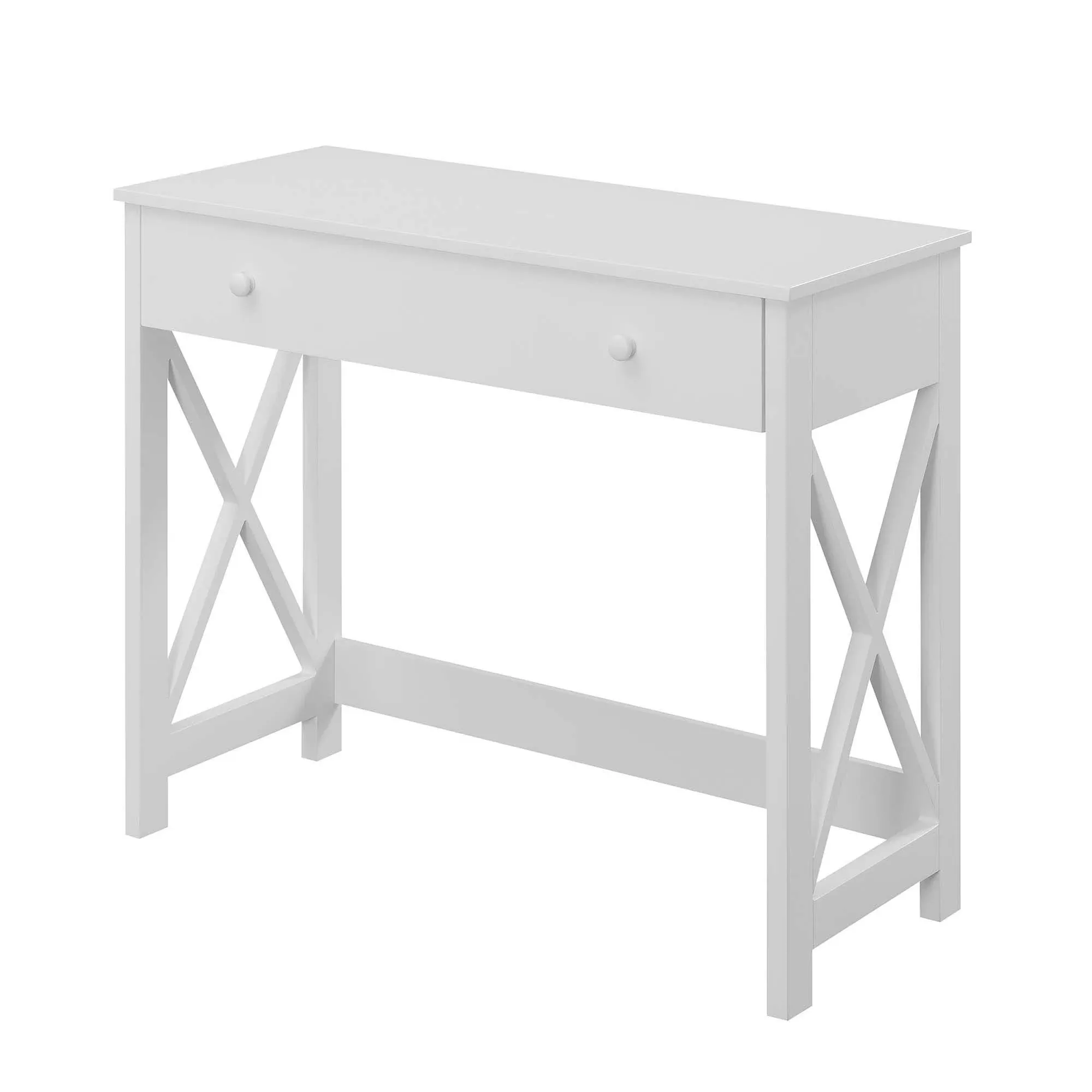 Convenience Concepts Oxford 36 Inch Desk in White Wood Finish