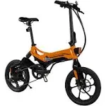 Swagtron Swagcycle EB-7 Elite Plus Folding Electric Bike with Removable Battery, Orange/Black, 16" Wheels, 7-Speed