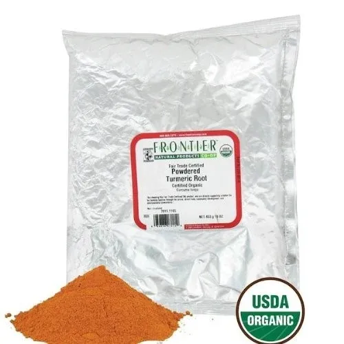 Frontier Herb Turmeric Root Powder Ground Alleppey Organic Fair Trade, 1 Pound