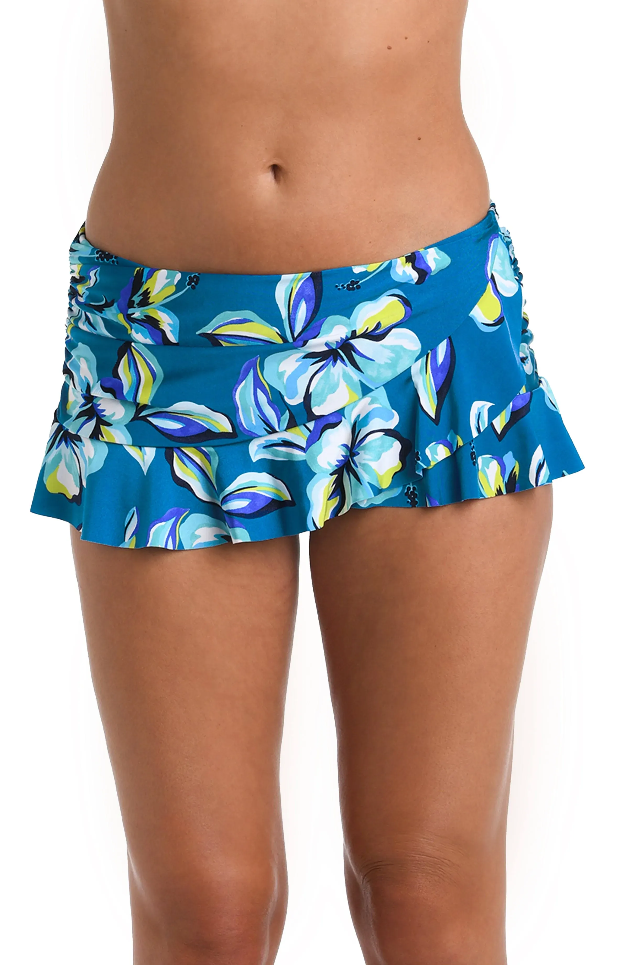 La Blanca Island Hipster Skirted Bikini Bottoms in Ocean