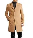 $395 Tommy Hilfiger Men&#039;s Beige Addison Wool-Blend Trim Fit Overcoat Size 48R