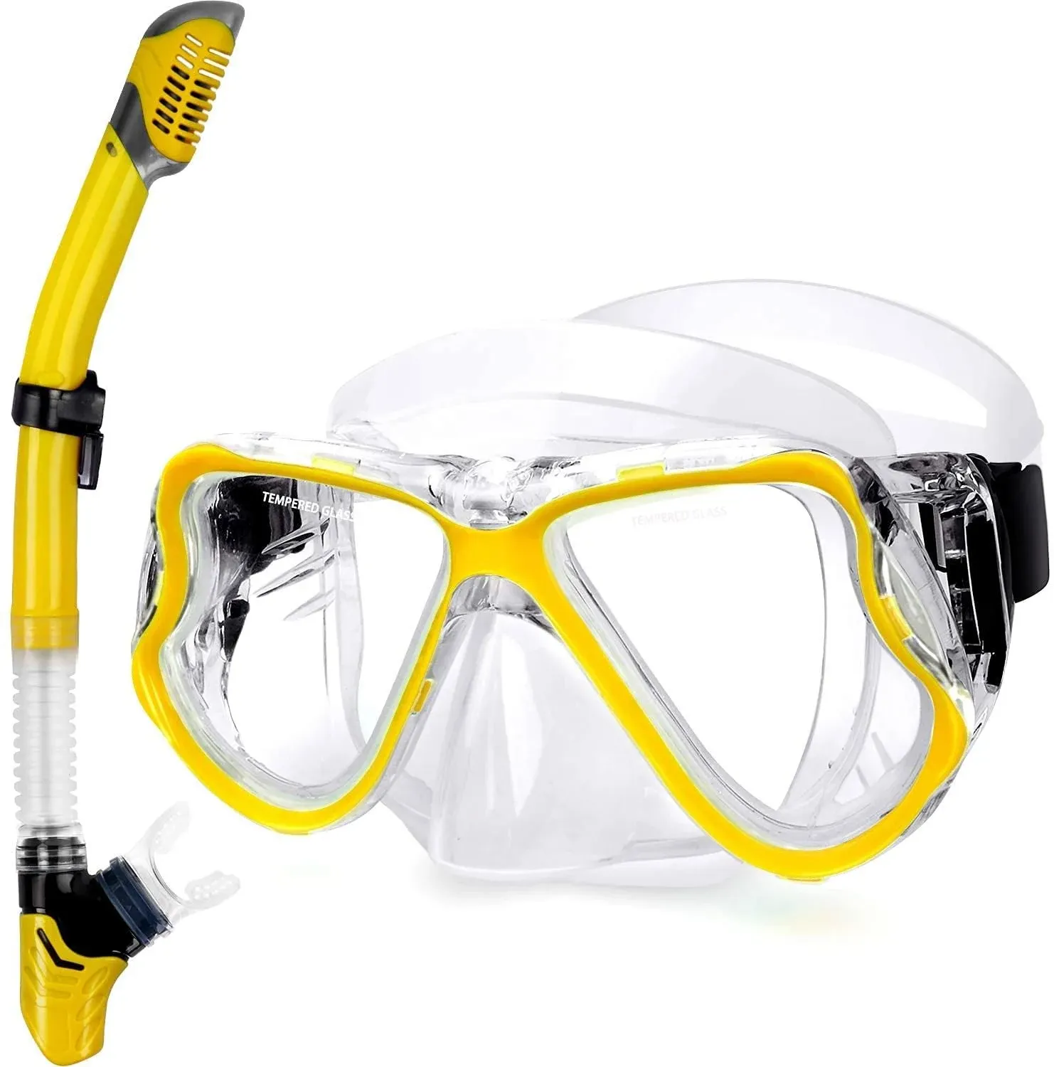 Greatever Dry Snorkel Set,Panoramic Wide View,Anti-Fog Scuba Diving Mask,Professional Snorkeling Gear for Adults, Scuba