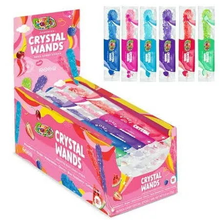 Fruidles Rock Candy Lollipops Pops, Candy Suckers, Variety Color and Flavor Assortment, Individually Wrapped, 6.5" (18-Pack)