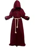 GOLDSTITCH Friar Medieval Hooded Monk Renaissance Priest Robe Costume Cosplay