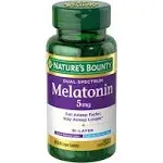 Nature's Bounty Melatonina 5 mg de espectro doble suplemento para dormir 100% libre de medicamentos