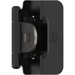 Amerock BPR8704FB 1/2 in (13 mm) Overlay Double Demountable Matte Black Cabinet Hinge - 1 Pair