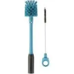 Owala 2-in-1 Water Bottle Brush Cleaner and Water Bottle Straw Cleaner Brush, Water Bottle Brush with Removable Head and Twist n’ Hide Straw Brush, Smokey Blue