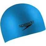 Speedo Long Hair Silicone Swim Cap, Blue, Size: OS